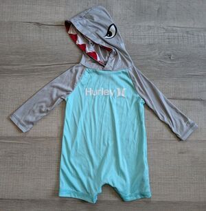 Hurley Shark Bait Rashguard One-Piece Swimsuit Baby Infant Sz 6 Months